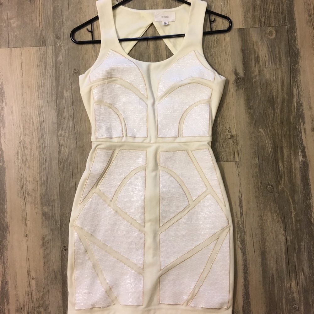 Nordstrom en creme white/off white sequin dress